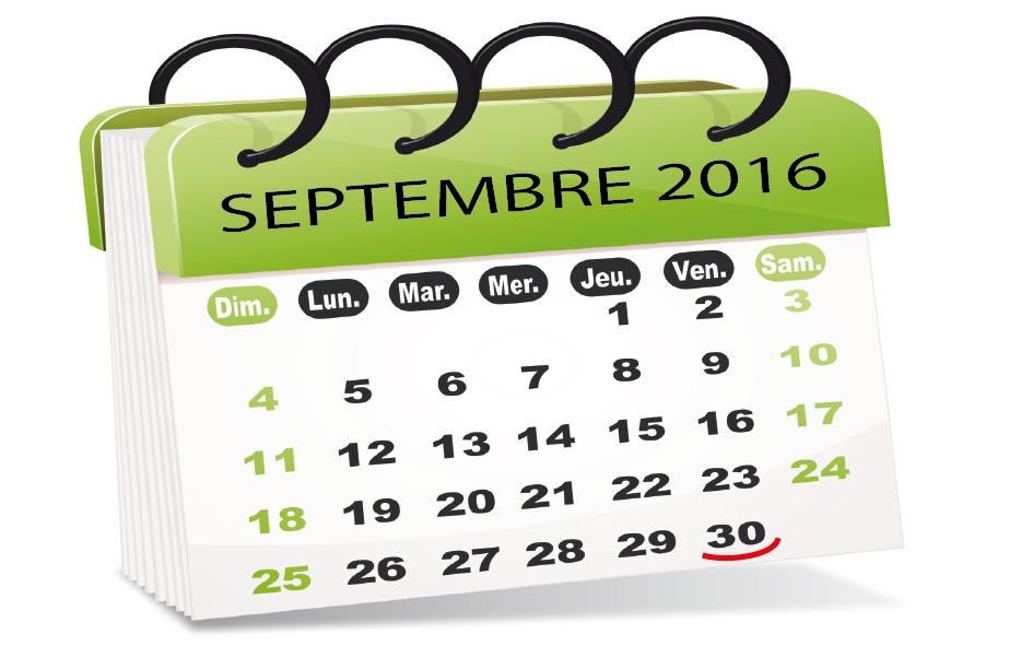 Calendrier septembre 2016